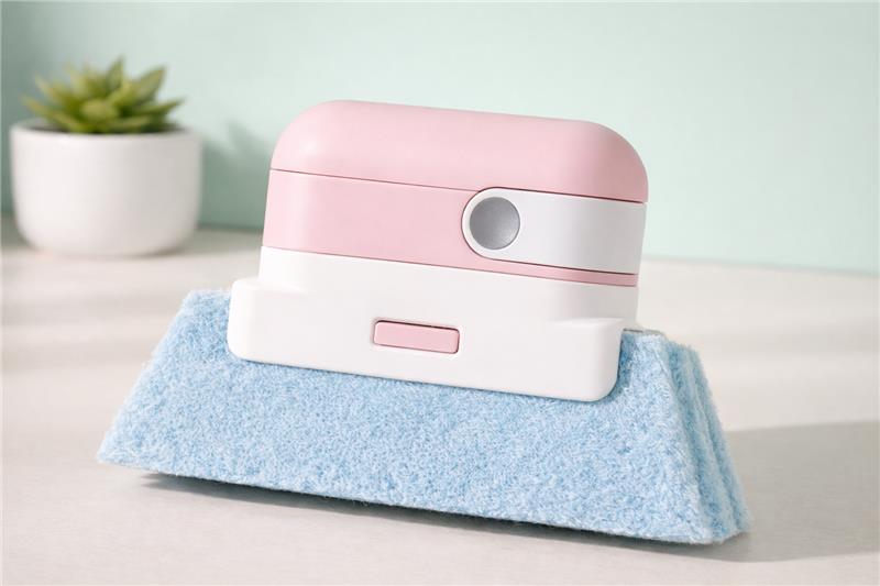 Pink and white cleaning device